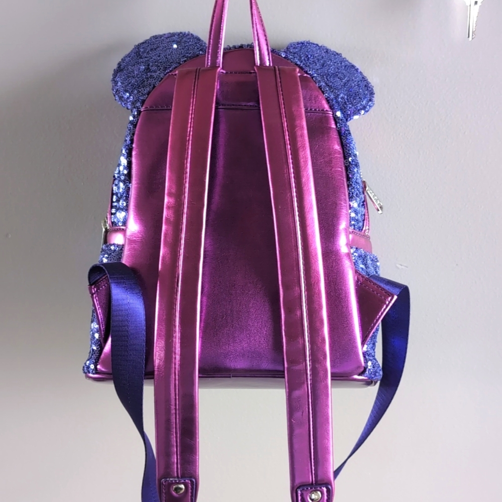 Disney Parks Loungefly Purple Potion Sequin Mini Backpack - Picture 3 of 16